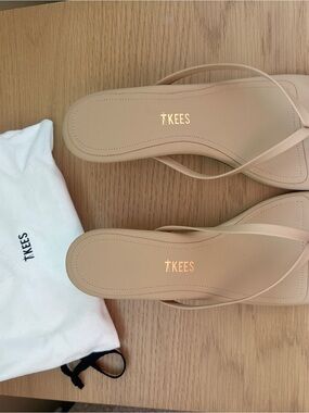 TKEES Julia square toe Women's Nude Minimalist Flip Flop Sandals